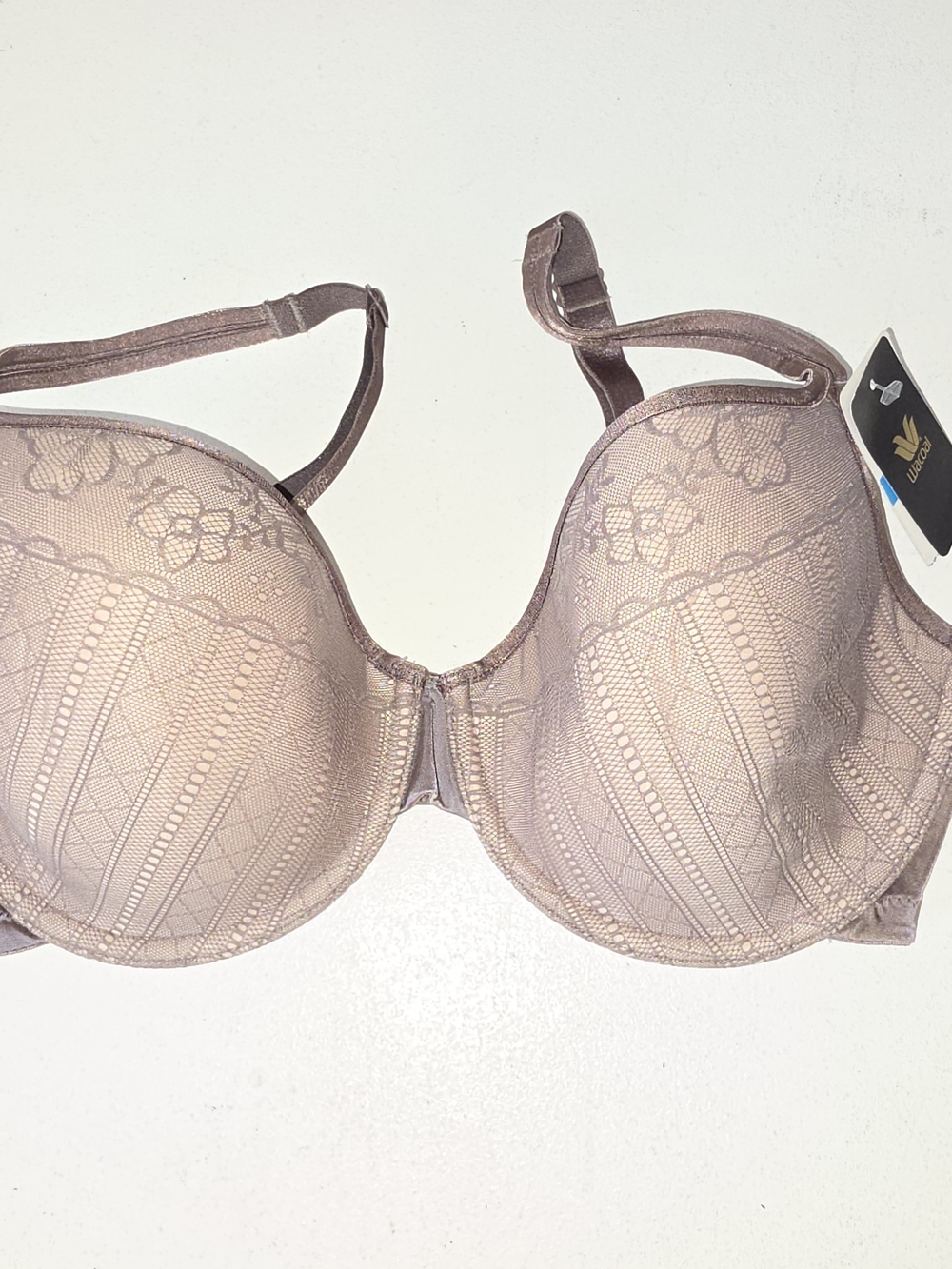 Wacoal Lace-Overlay Bra - Mauve Taupe